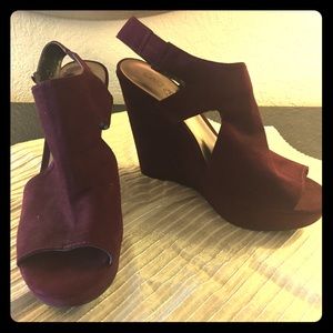 Plum Suede Wedges